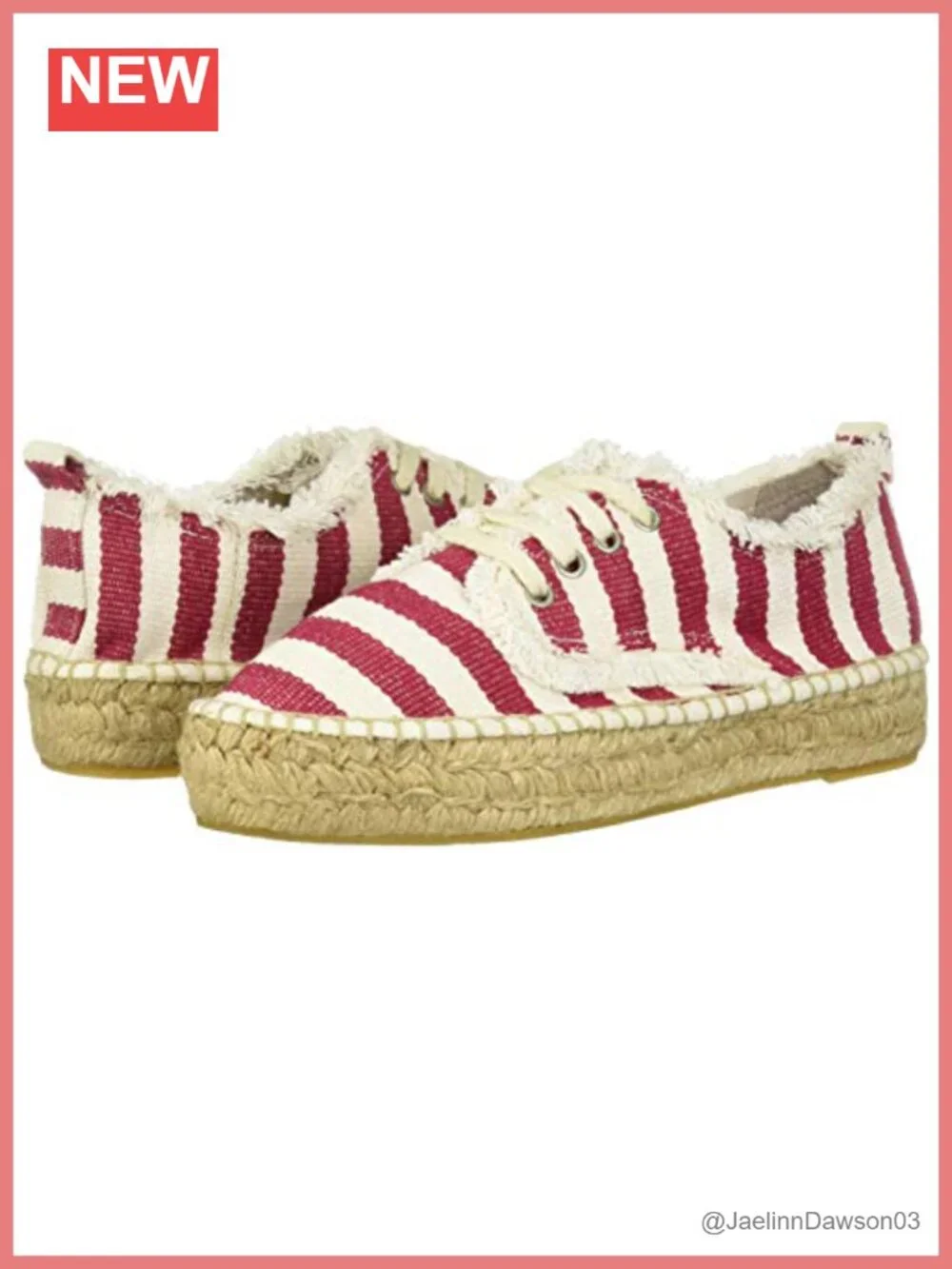 Canvas Tie Espadrilles with Jute Rubber Sole